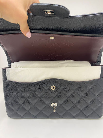 Chanel Large Jumbo Classic Flap Black - Black SHW Caviar Leather