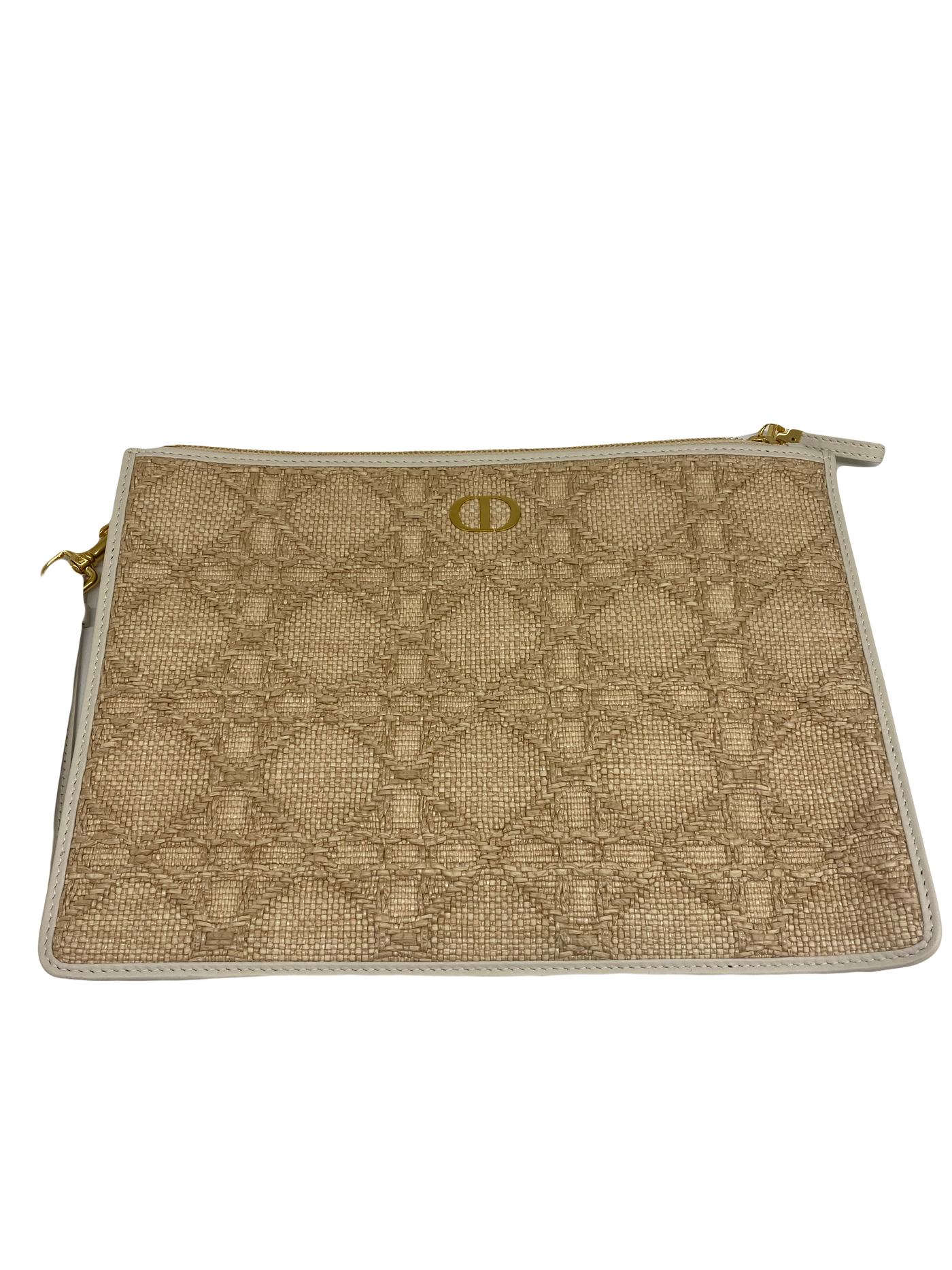 Christian Dior Raffia Pouch Clutch