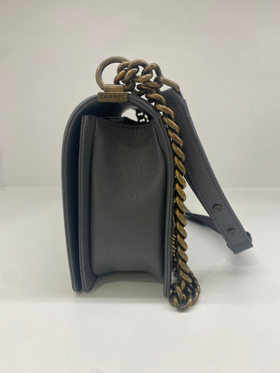 Chanel Boy Bag New Medium - Dark Grey GHW
