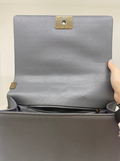 Chanel Boy Bag New Medium - Dark Grey GHW