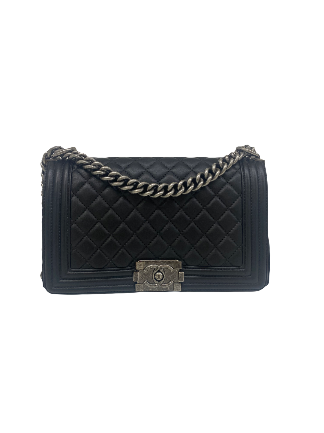 【ヴィンテージ】Rank:S☆Chanel Black Boy New Medium 23 Bag Chanel Medium Black Lambskin Boy Bag - Luxe Du Jour
