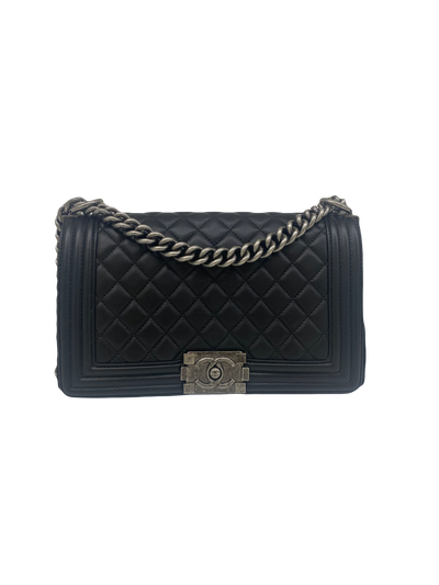 Chanel Boy Bag Medium Black RHW 23 series