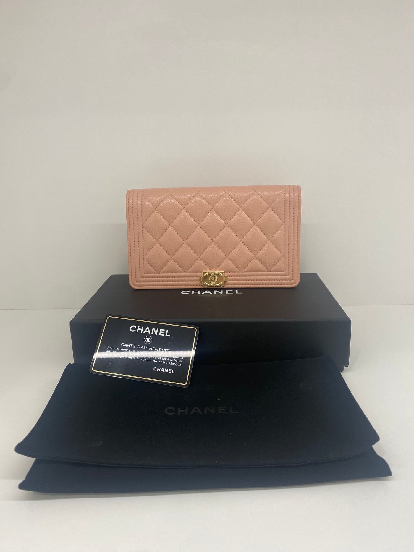 Chanel Boy Wallet Pink Caviar 29 series