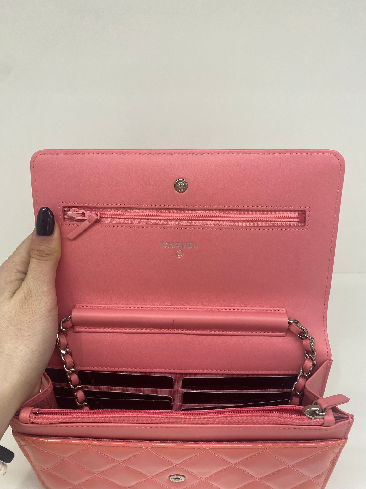 Chanel Pink WOC Patent Leather