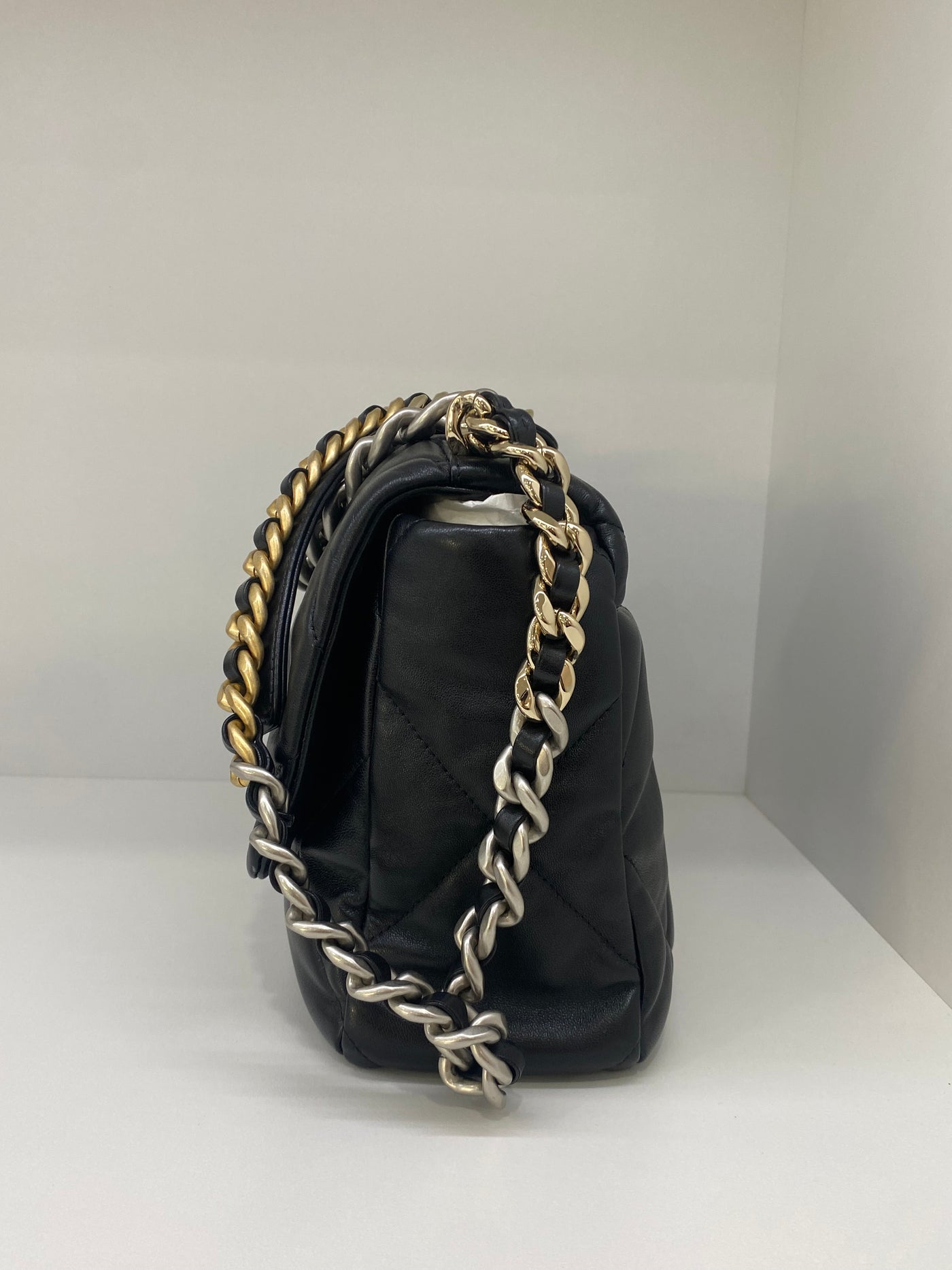 Chanel 19 Large (Medium) Black SHW