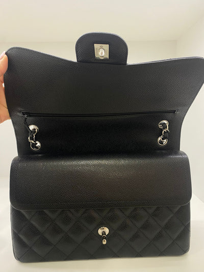 Chanel Large Jumbo Classic Flap Black - Black SHW Caviar Leather