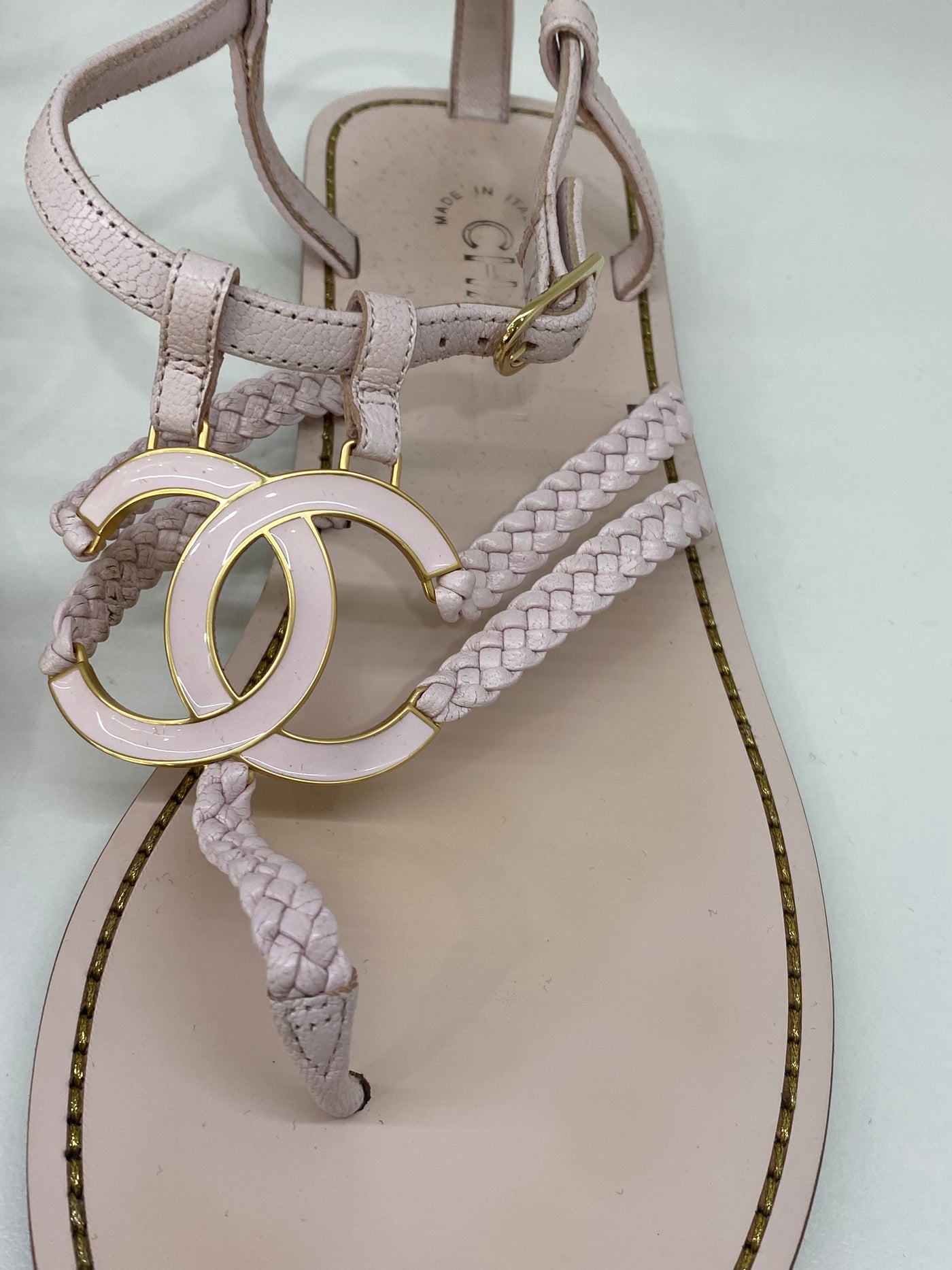 Chanel Baby Pink Sandals Size 38