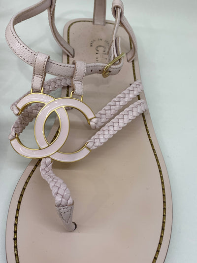 Chanel Baby Pink Sandals 38