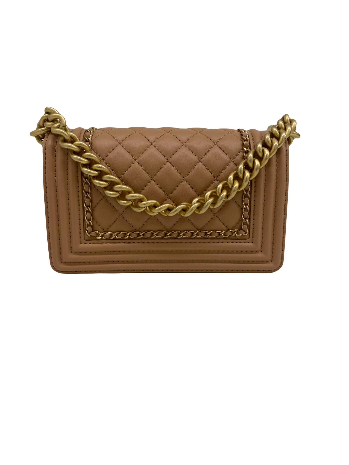 Chanel Boy Bag Small Chain Detail - Beige