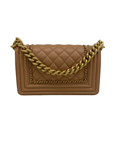 Chanel Boy Bag Small Chain Detail - Beige