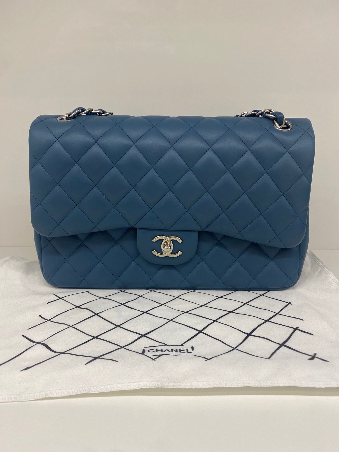 Chanel Jumbo Large Blue SHW