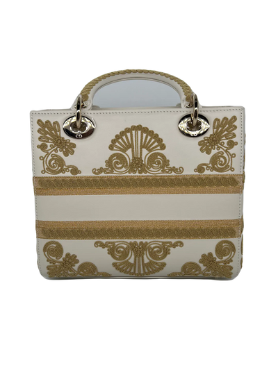 Dior Lady Dior - Medium - Latte Leather with Embroidery
