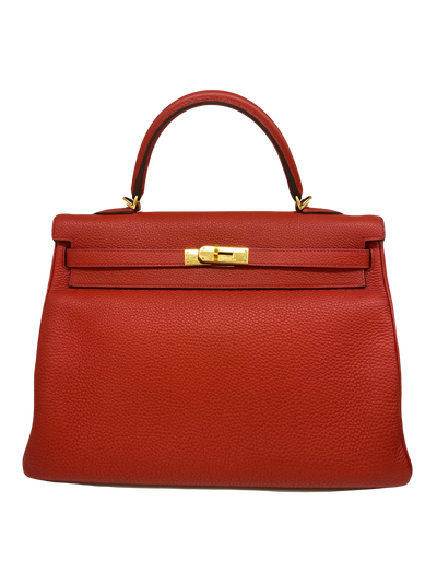 Hermes Kelly 32 Vermillion Togo GHW