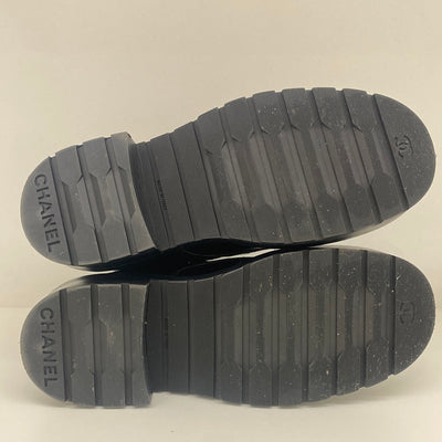 Chanel Combat Boots Black Patent - Size 35.5