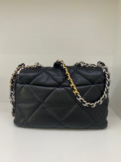 Chanel 19 Large (Medium) Black SHW