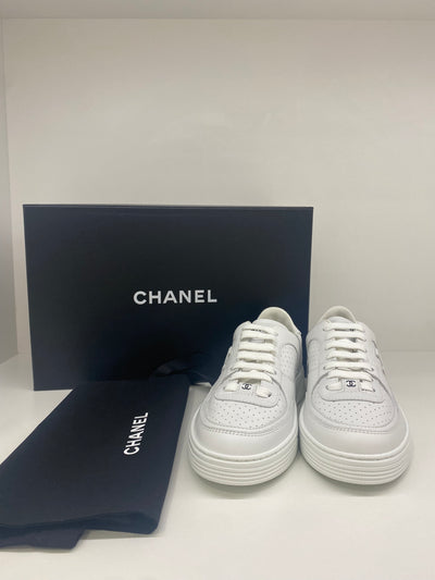 Chanel White Sneakers 36.5