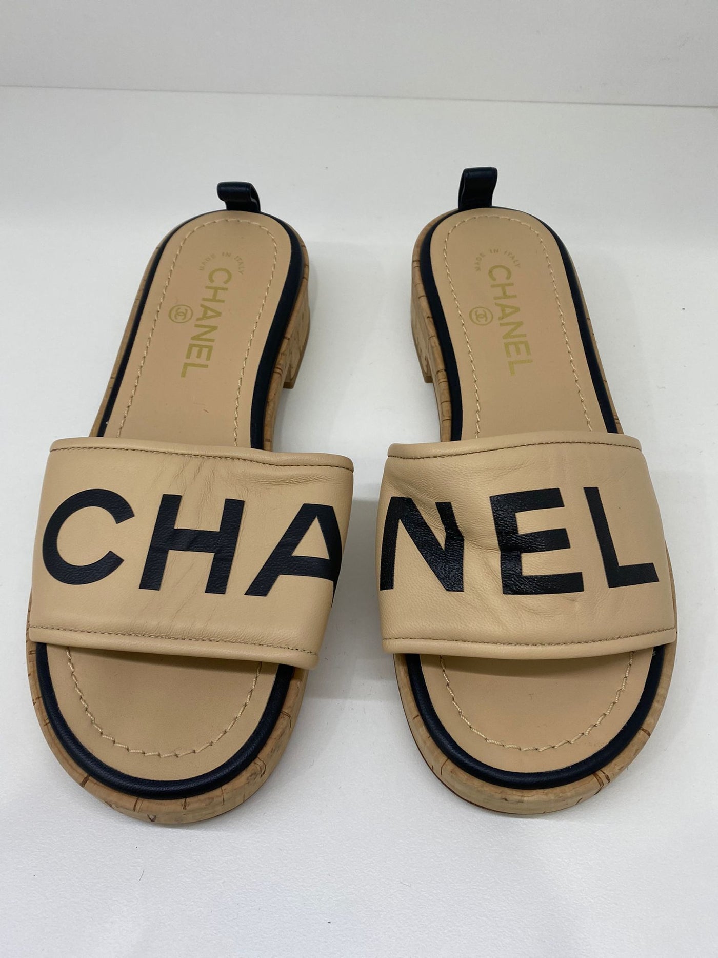 Chanel Mule with a heel - beige/black 38C