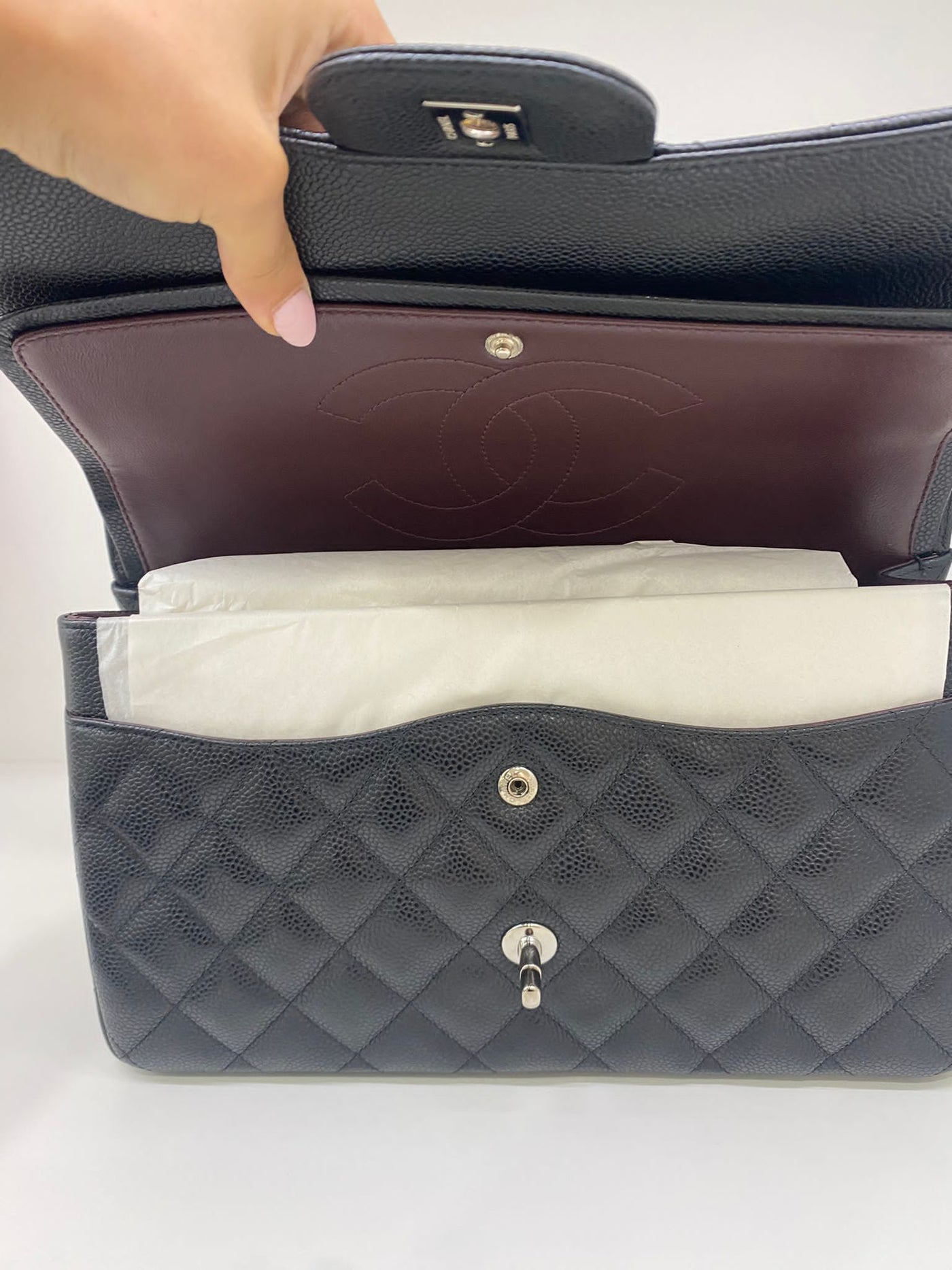 Chanel Large Jumbo Classic Flap Black - Black SHW Caviar Leather