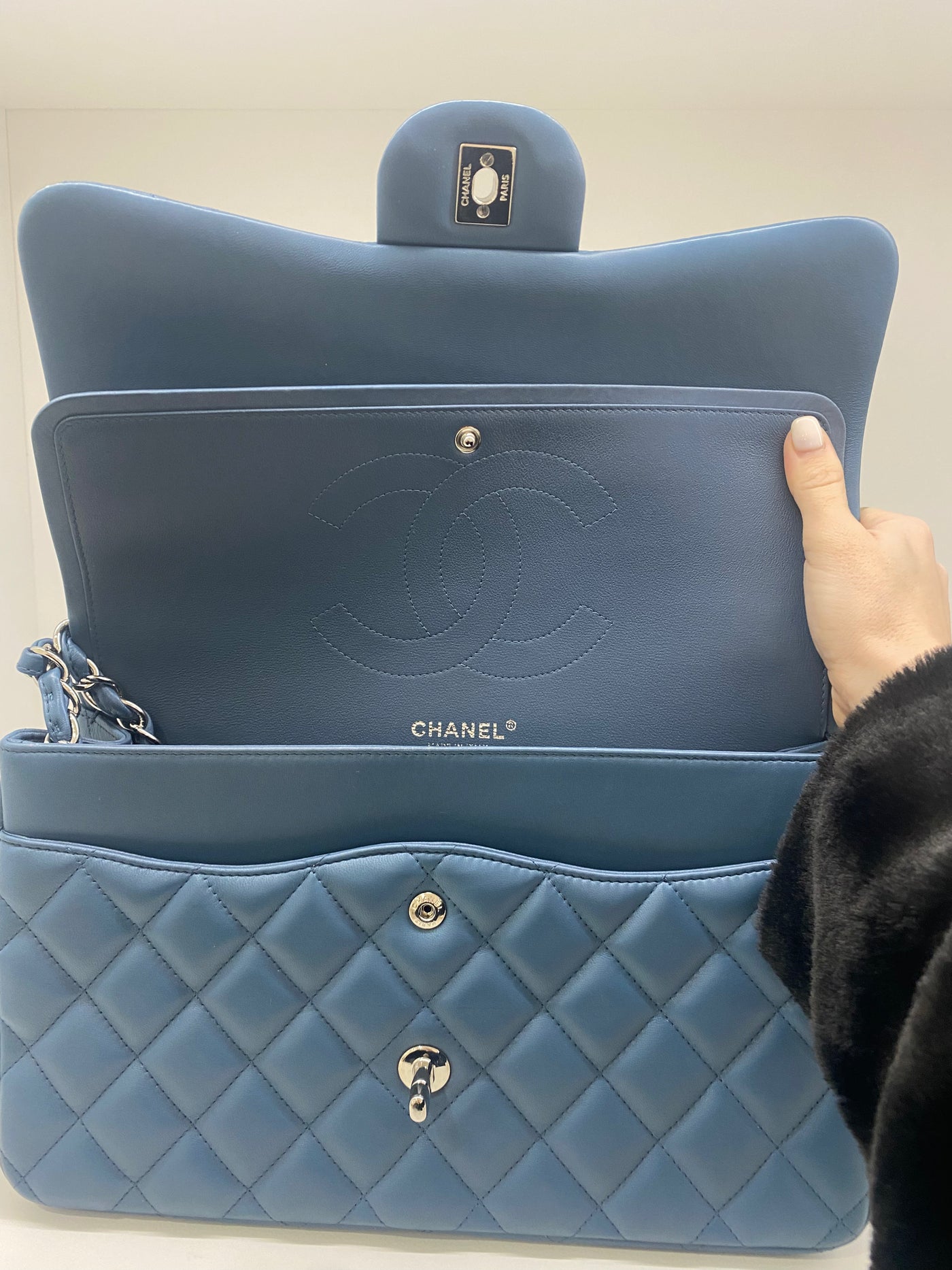 Chanel Jumbo Large Blue SHW