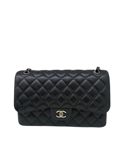 Chanel Large Jumbo Classic Flap Black - Black SHW Caviar Leather