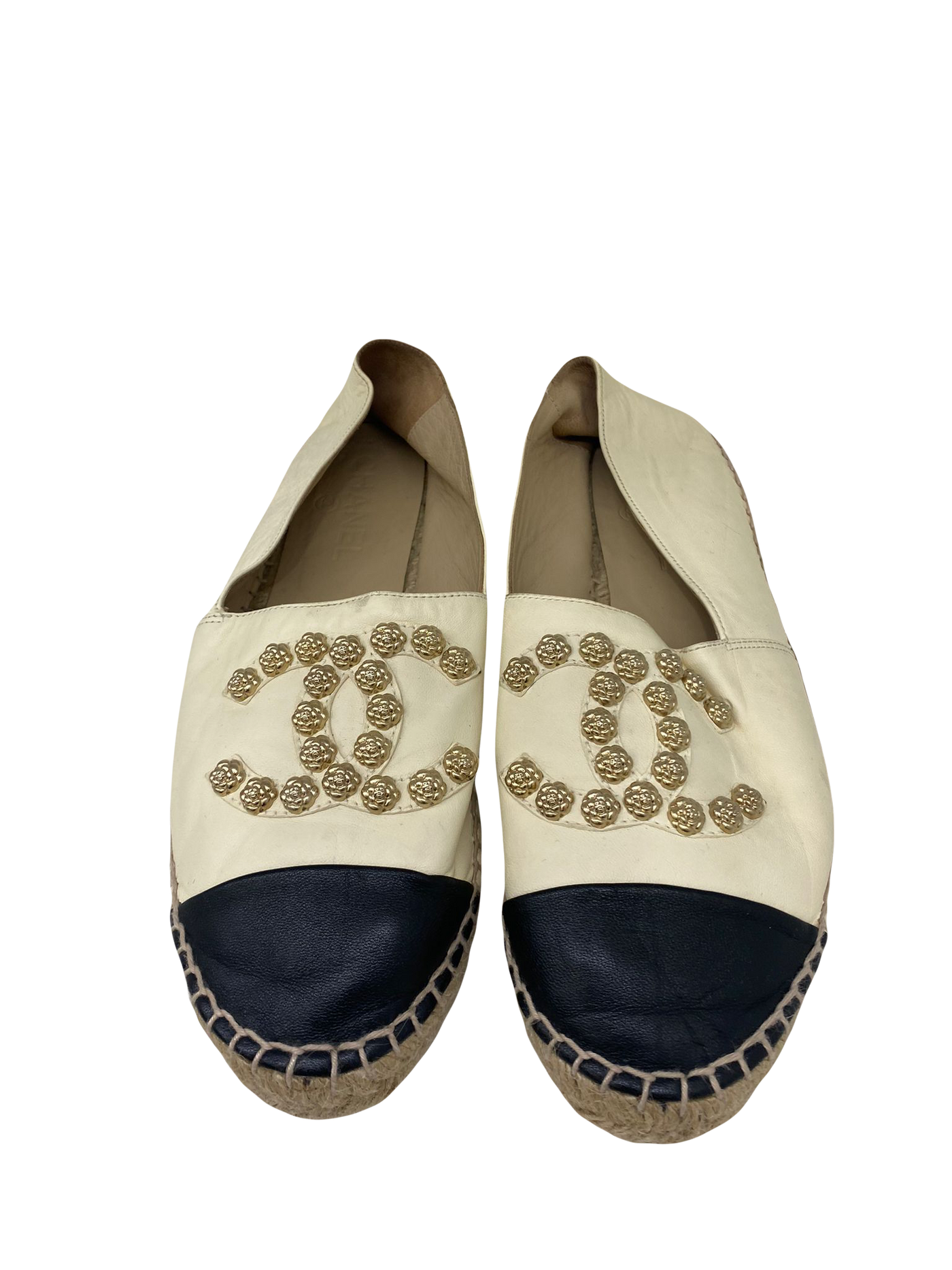 Chanel Espadrilles - Cream with CC studs 39