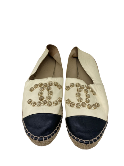 Chanel Espadrilles - Cream with CC studs 39