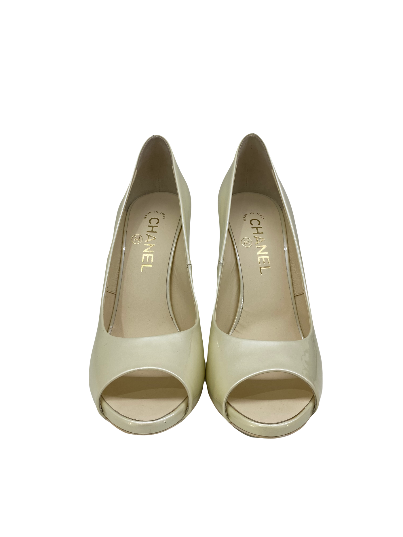Chanel Pearly White Heels 39