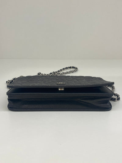 Chanel Wallet on Chain WOC - dark grey camelia SHW