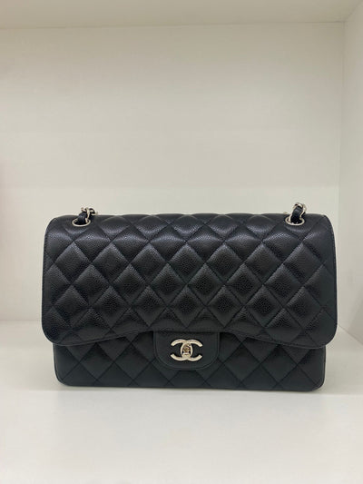 Chanel Large Jumbo Classic Flap Black - Black SHW Caviar Leather