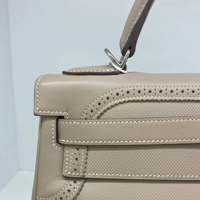 Hermes Kelly 32 Beige Argile Ghillies PHW Swift & Grain D'H