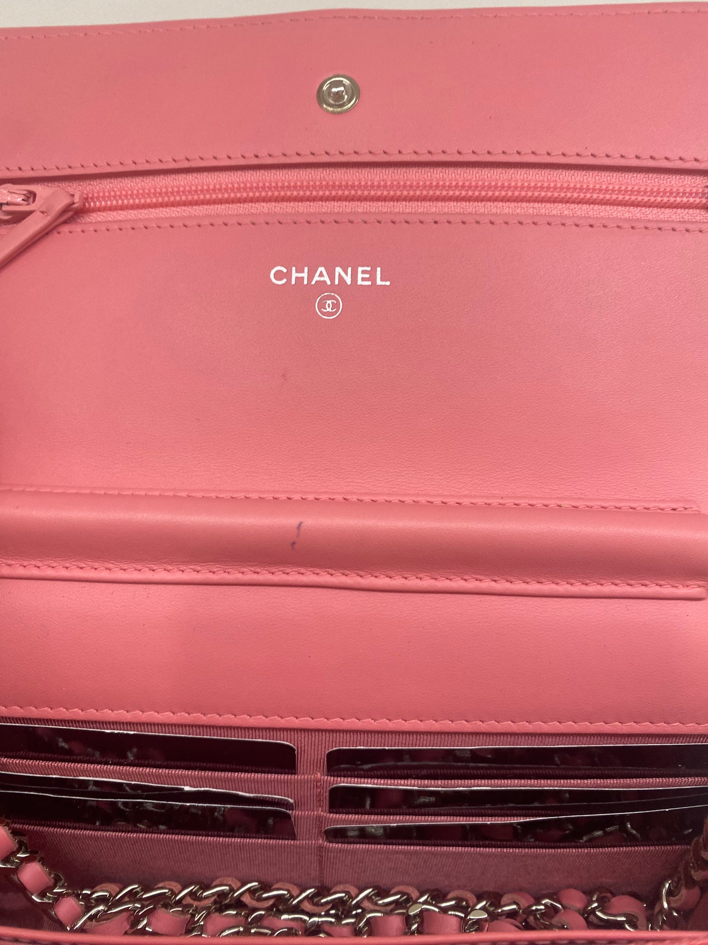 Chanel Pink WOC Patent Leather