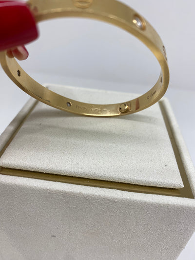 Cartier Love Bangle With 4 Diamonds Gold - Size 17