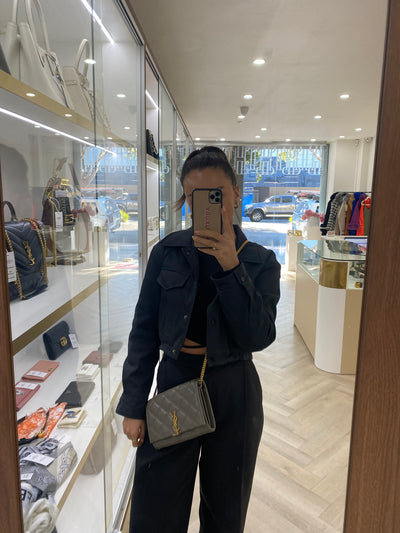 YSL Becky Chain Bag Khaki GHW