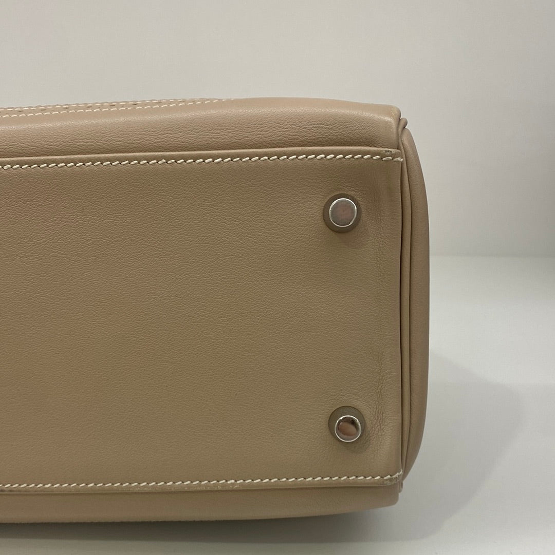 Hermes Kelly 32 Beige Argile Ghillies PHW Swift & Grain D'H