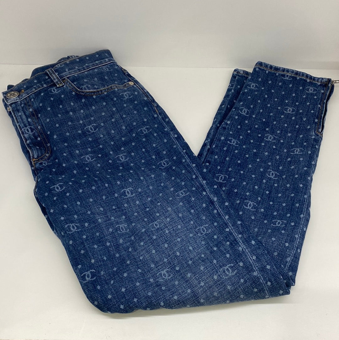 Chanel Logo Denim Jeans - Size 42