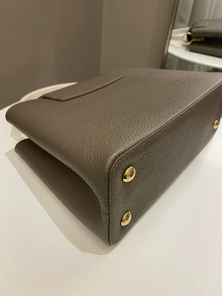 Louis Vuitton Capuccine MM Olive Khaki Grainy Leather (OE)