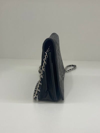 Chanel Wallet on Chain WOC - dark grey camelia SHW