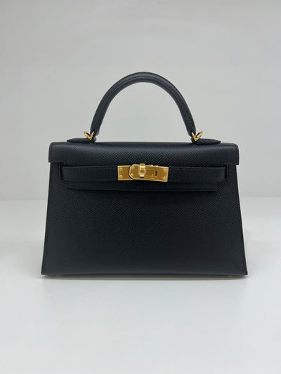 Hermes Mini Kelly Black GHW 2023