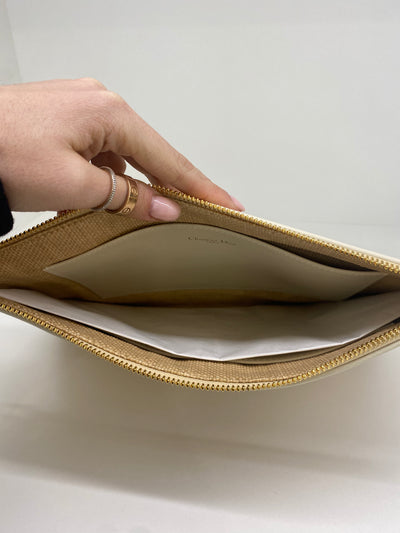 Christian Dior Raffia Pouch Clutch