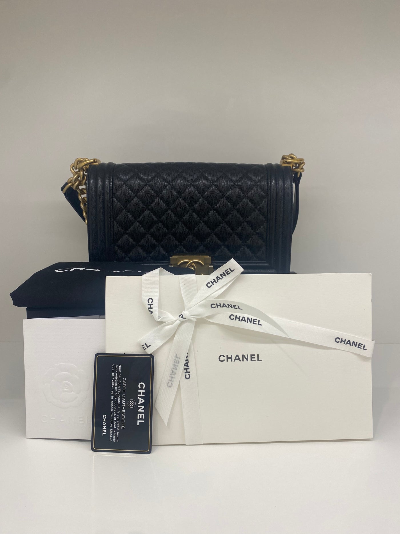 Chanel Boy Bag Medium Black Caviar GHW 29 series