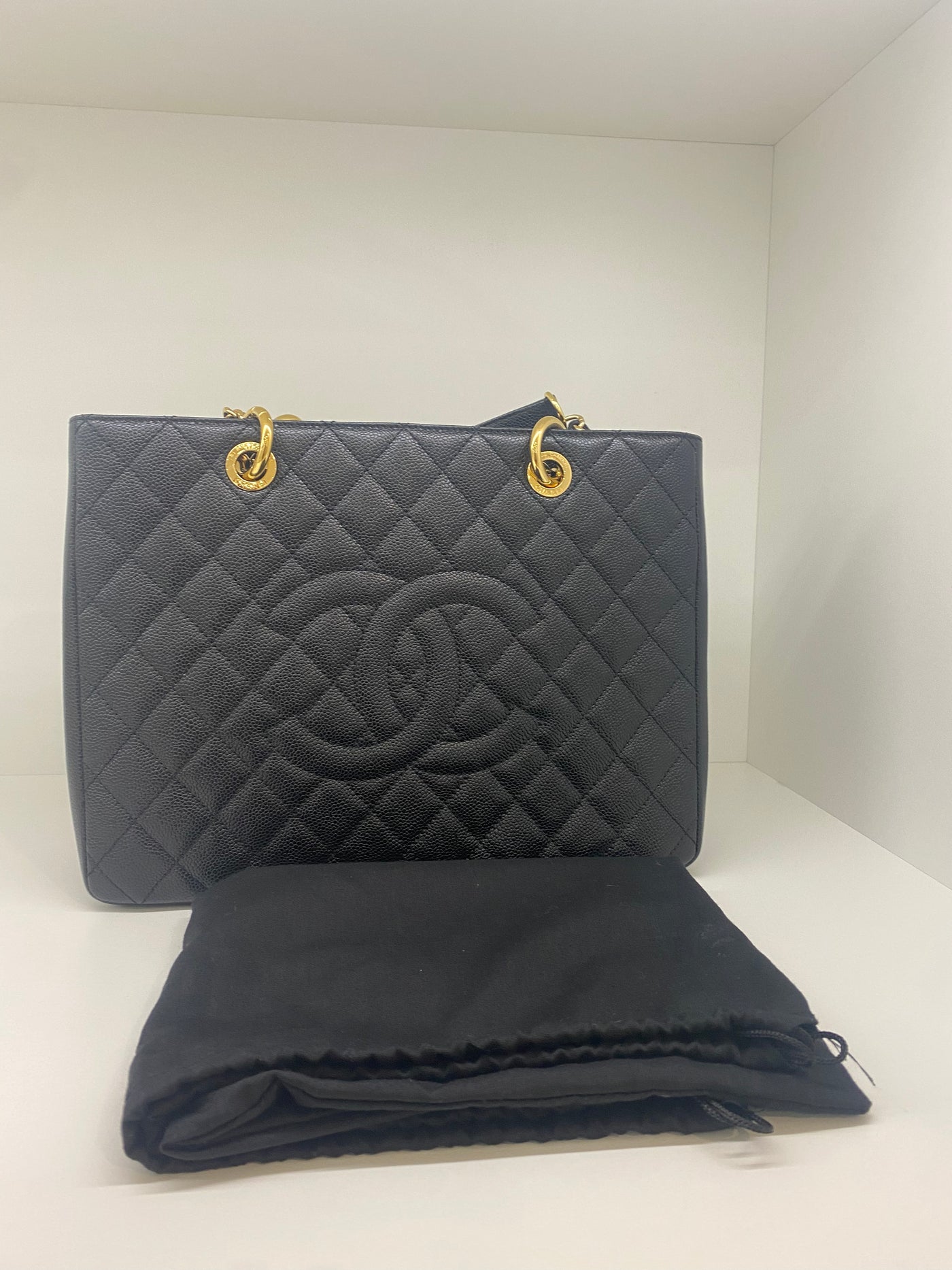 Chanel Grand Shopping Tote (GST) Black GHW Caviar