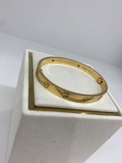 Cartier Love Bangle With 4 Diamonds Gold - Size 17