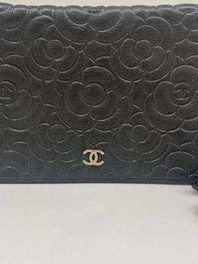 Chanel Wallet on Chain WOC - dark grey camelia SHW