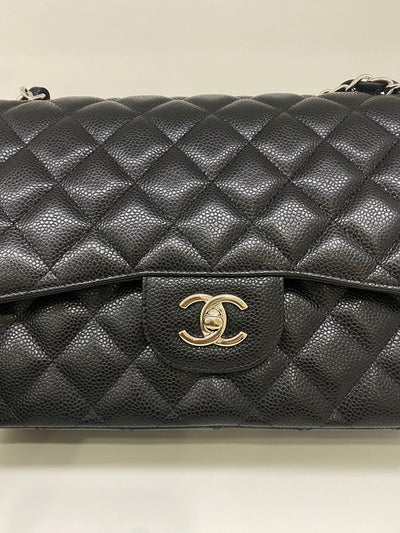 Chanel Large Jumbo Classic Flap Black - Black SHW Caviar Leather