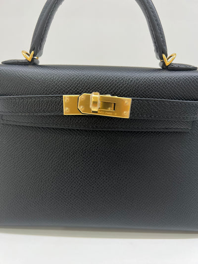 Hermes Mini Kelly Black GHW 2023