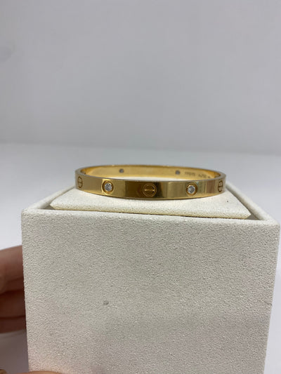 Cartier Love Bangle With 4 Diamonds Gold - Size 17