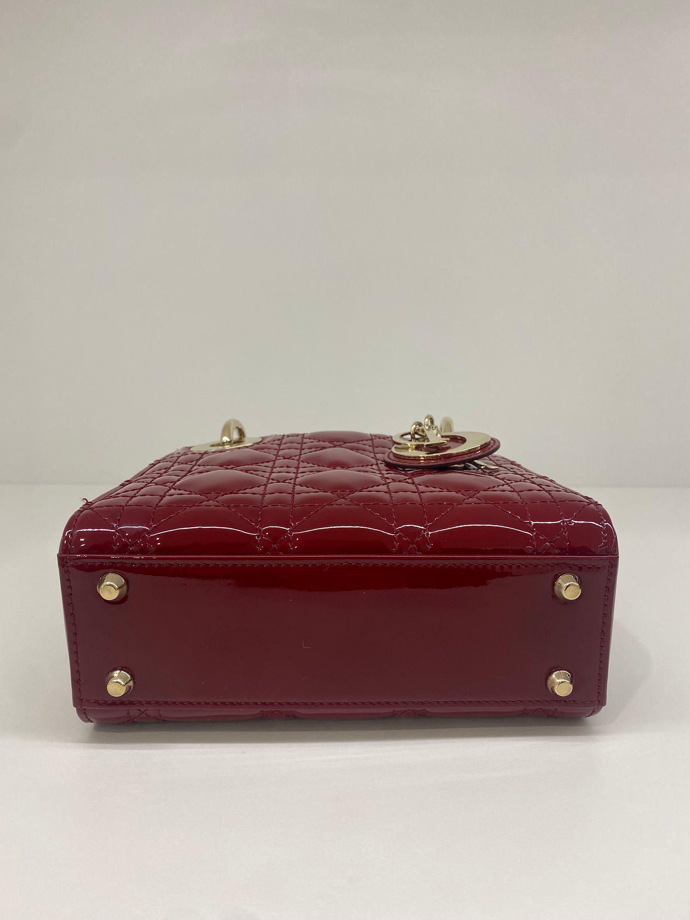 Christian Dior Lady Dior Mini Patent Leather Red CGHW