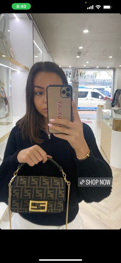 Fendi Baguette FF Logo Brown