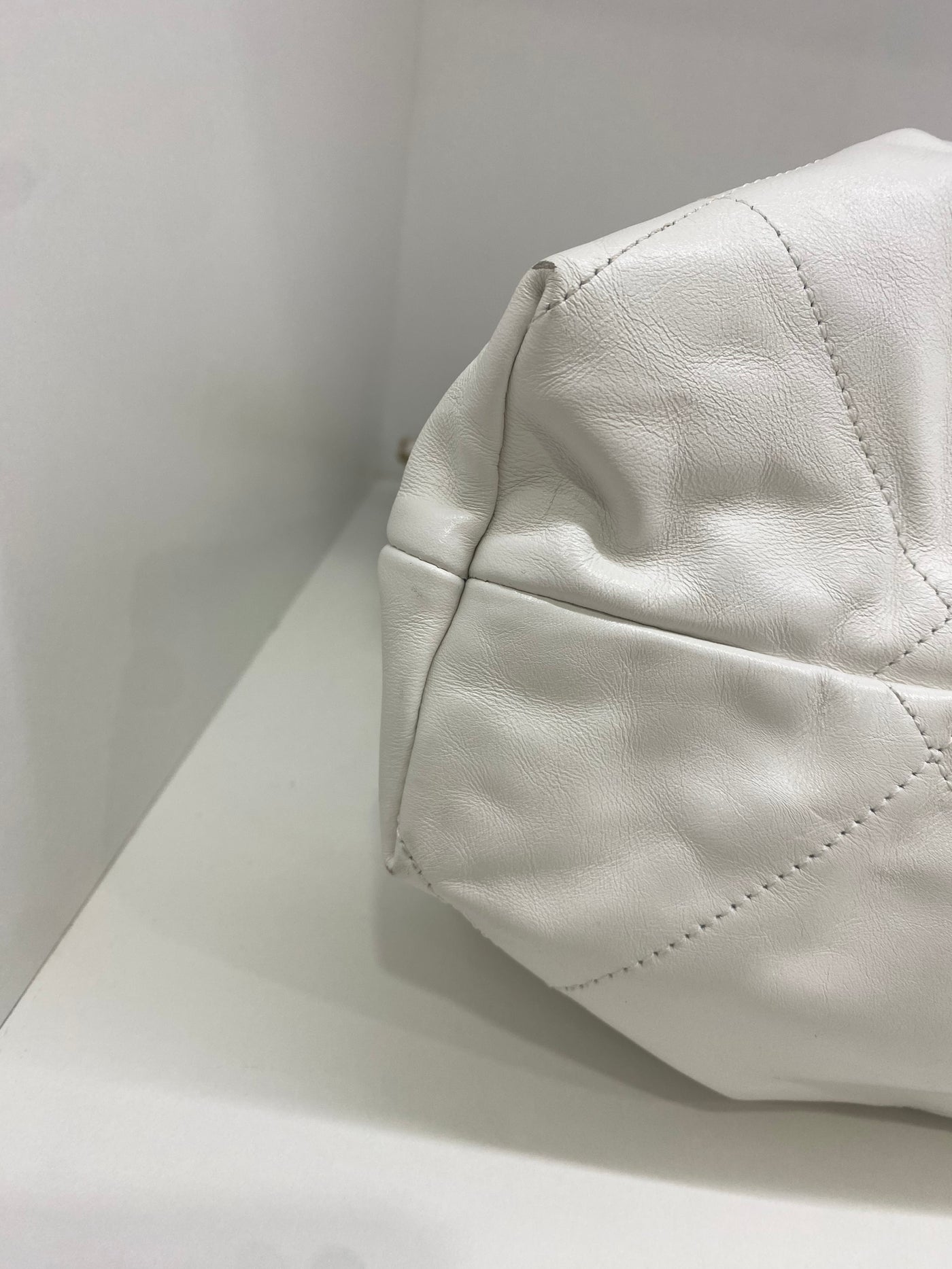 Chanel Large 22 White Bag GHW
