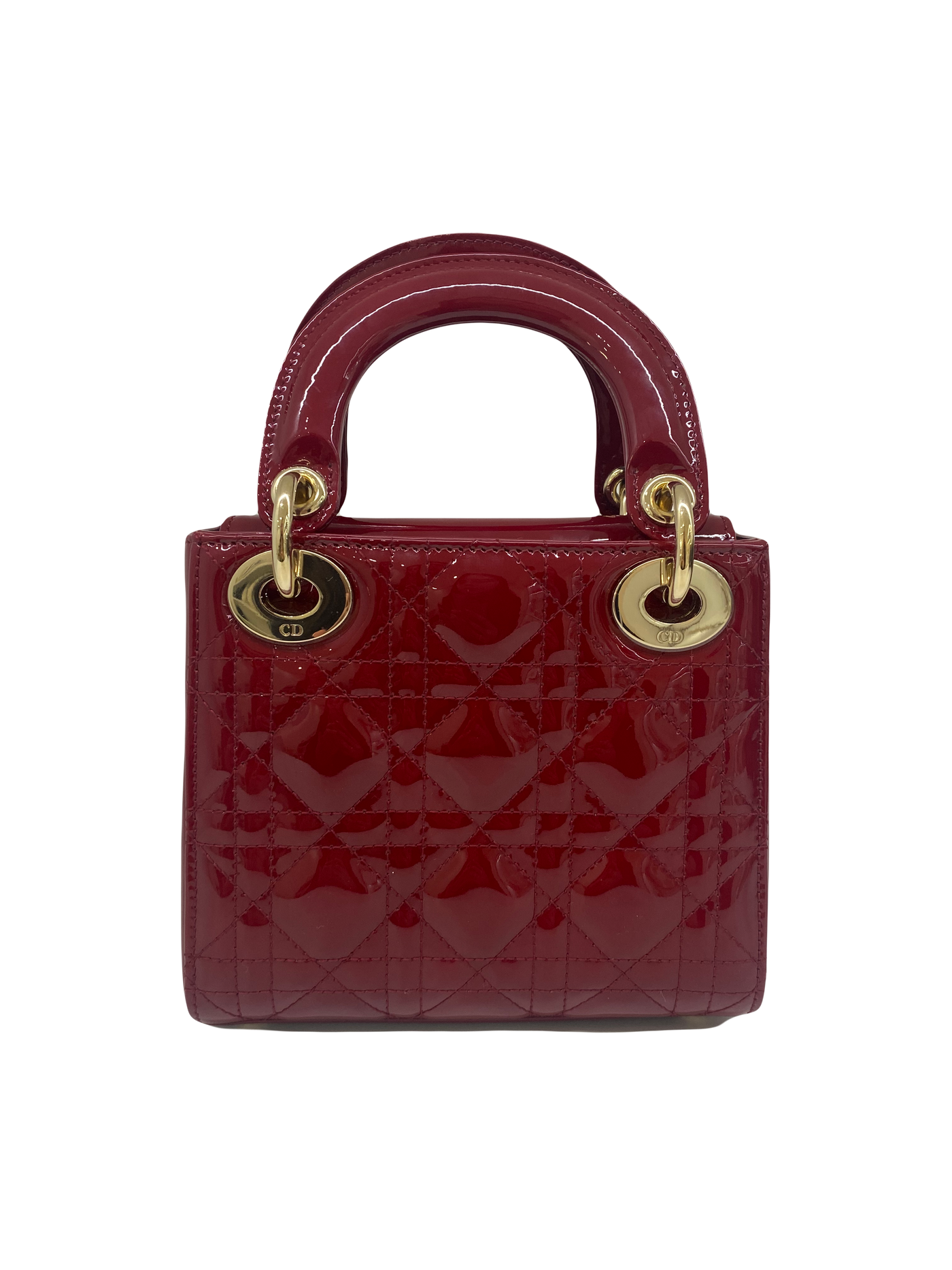 Christian Dior Lady Dior Mini Patent Leather Red CGHW